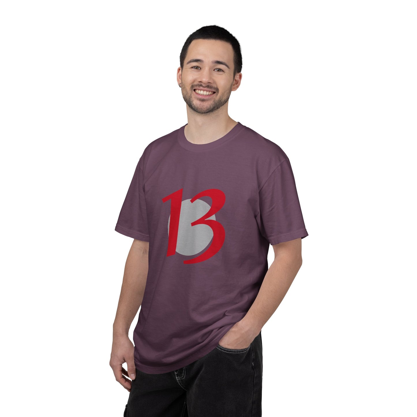 Lucky 13 Graphic T-Shirt — Bold Red Number 13 Tee