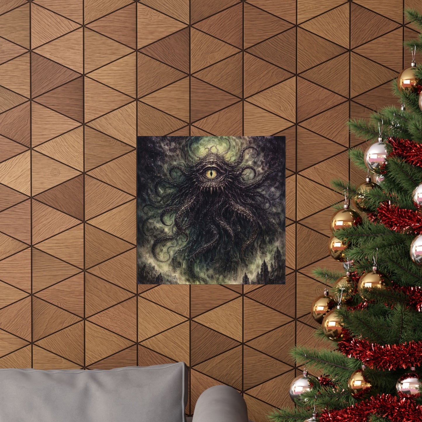 Cosmic Eye Horror Poster — Matte Vertical Lovecraft Tentacle Wall Art
