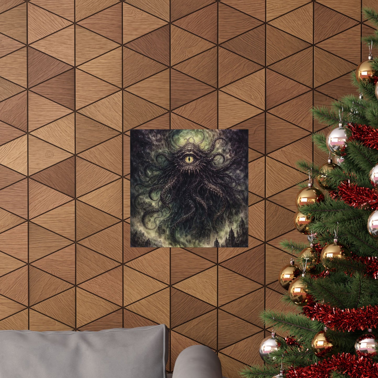 Cosmic Eye Horror Poster — Matte Vertical Lovecraft Tentacle Wall Art