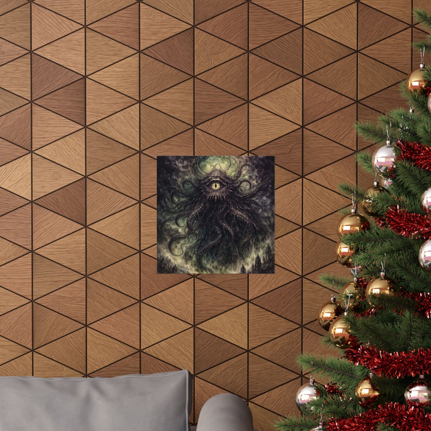 Cosmic Eye Horror Poster — Matte Vertical Lovecraft Tentacle Wall Art