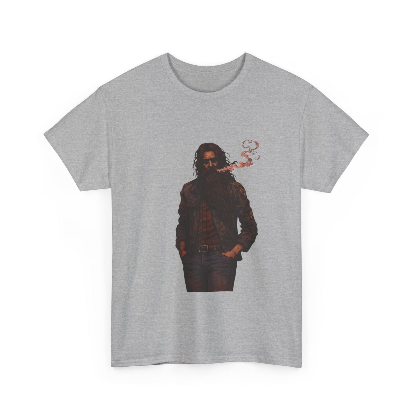 Graphic Tee — Vintage Leather Jacket Smoker Silhouette T-Shirt