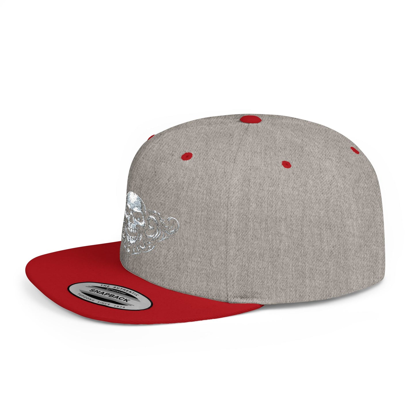 Diamond Skull Flat Bill Snapback Hat — Bling Skull Embroidered Cap