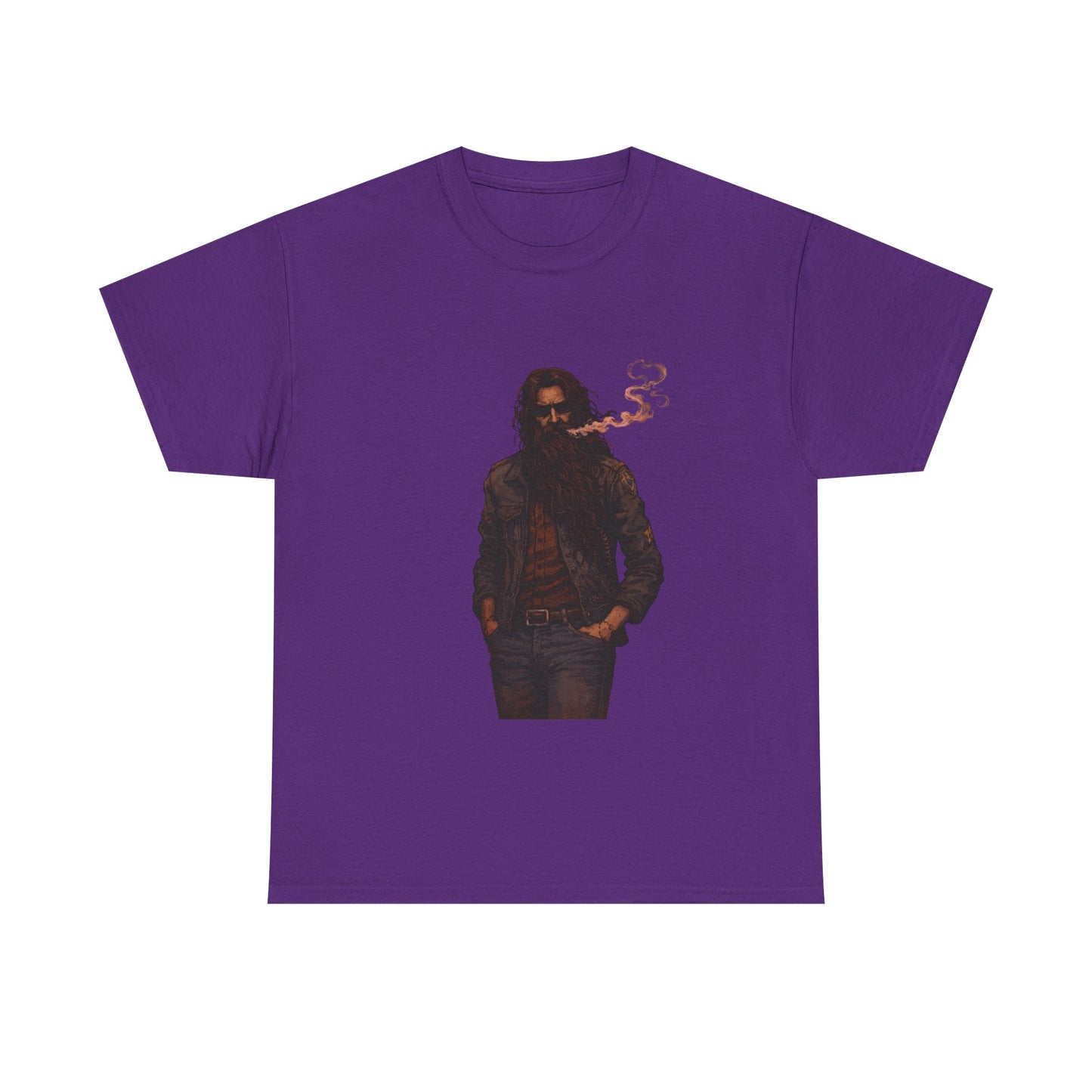 Graphic Tee — Vintage Leather Jacket Smoker Silhouette T-Shirt