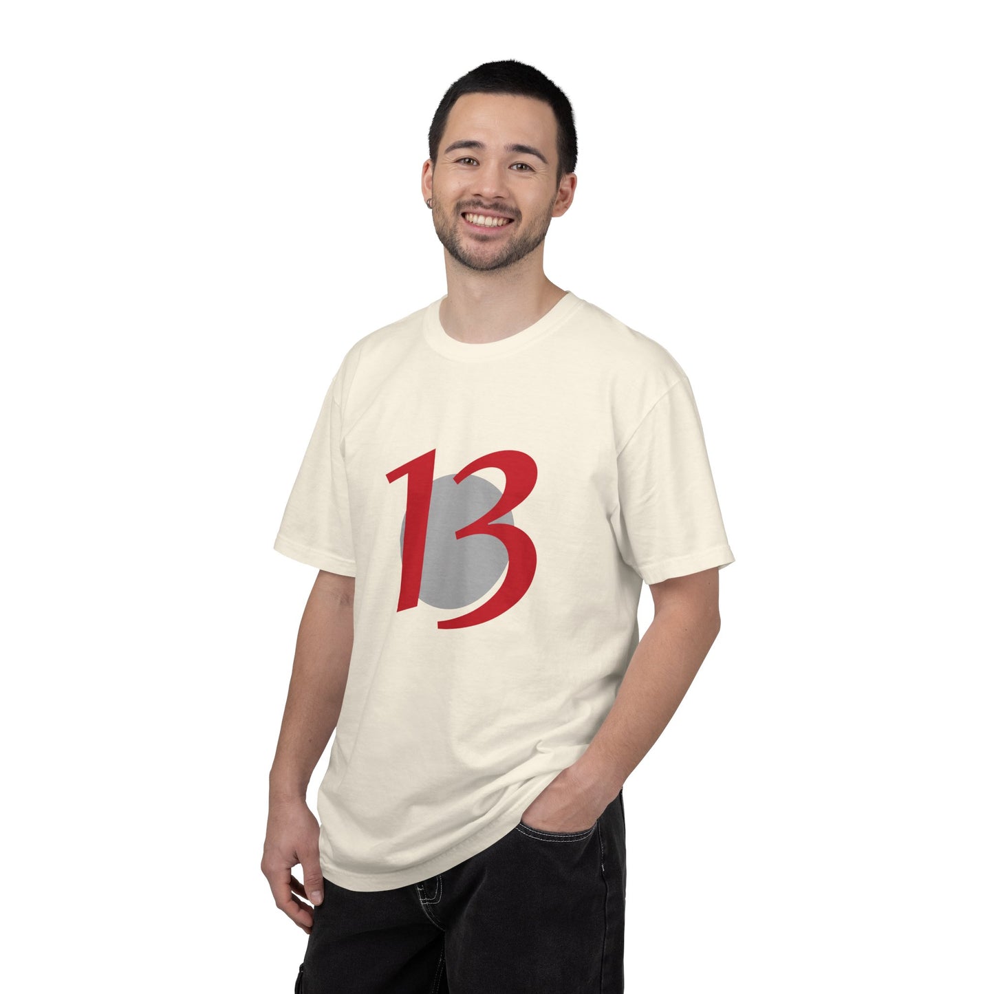 Lucky 13 Graphic T-Shirt — Bold Red Number 13 Tee