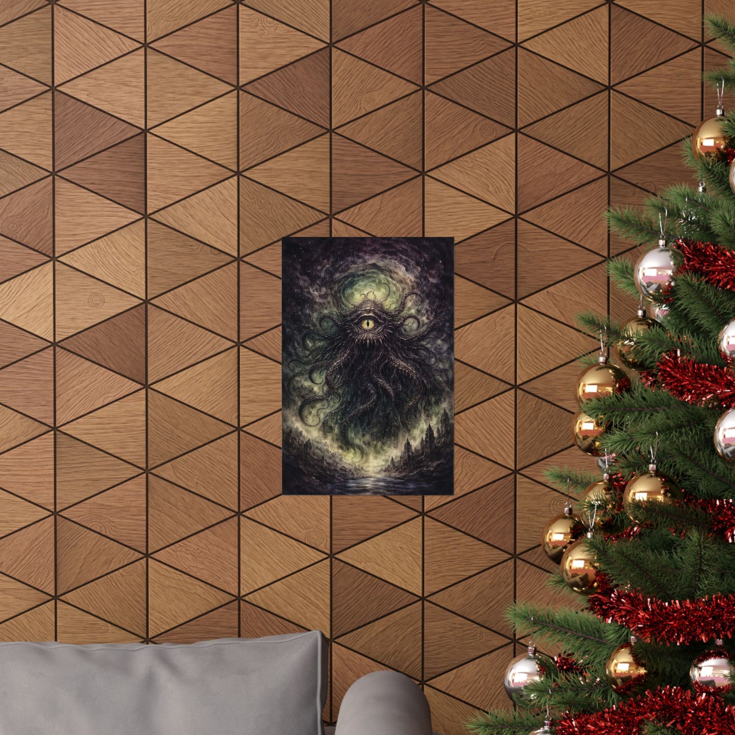 Cosmic Eye Horror Poster — Matte Vertical Lovecraft Tentacle Wall Art