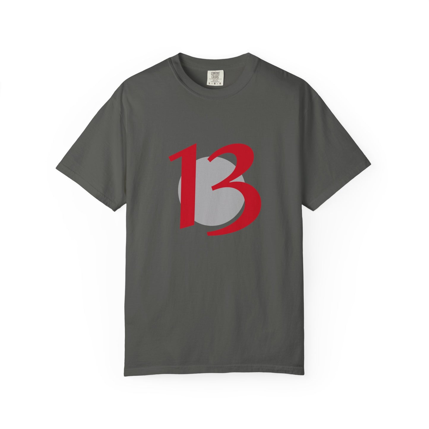 Lucky 13 Graphic T-Shirt — Bold Red Number 13 Tee