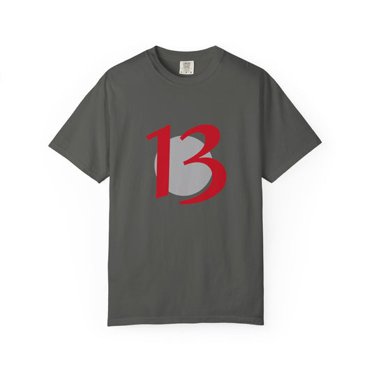 Lucky 13 Graphic T-Shirt — Bold Red Number 13 Tee