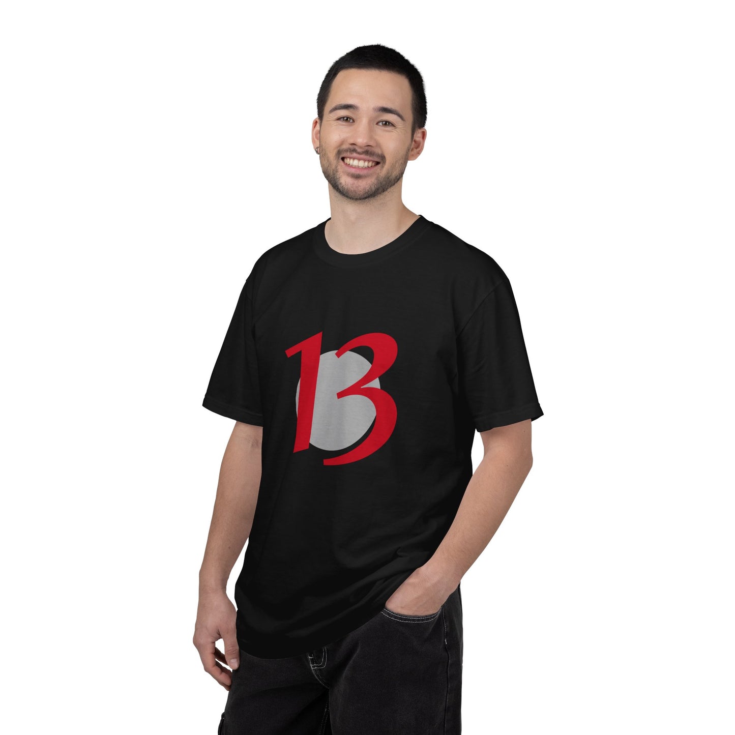 Lucky 13 Graphic T-Shirt — Bold Red Number 13 Tee