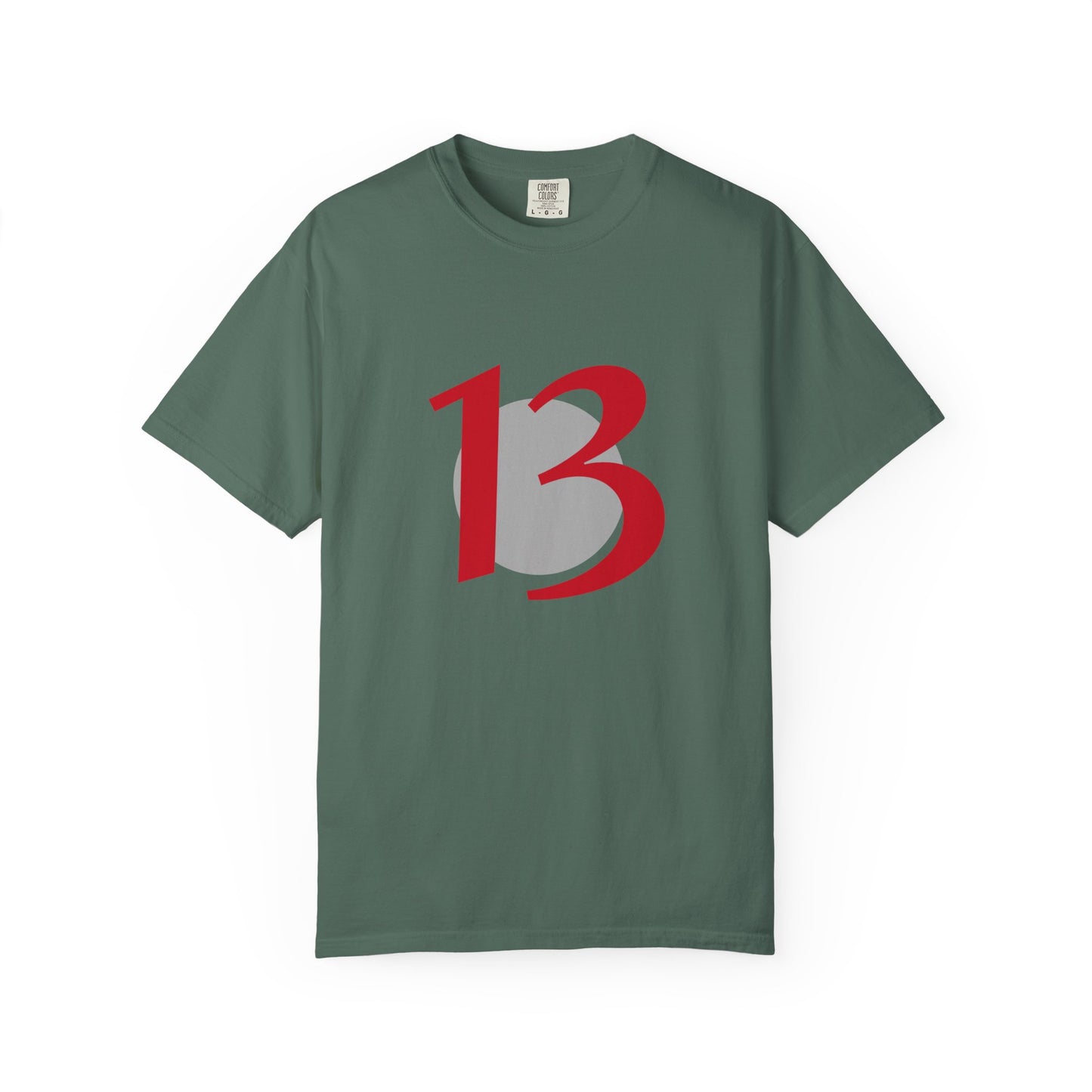Lucky 13 Graphic T-Shirt — Bold Red Number 13 Tee