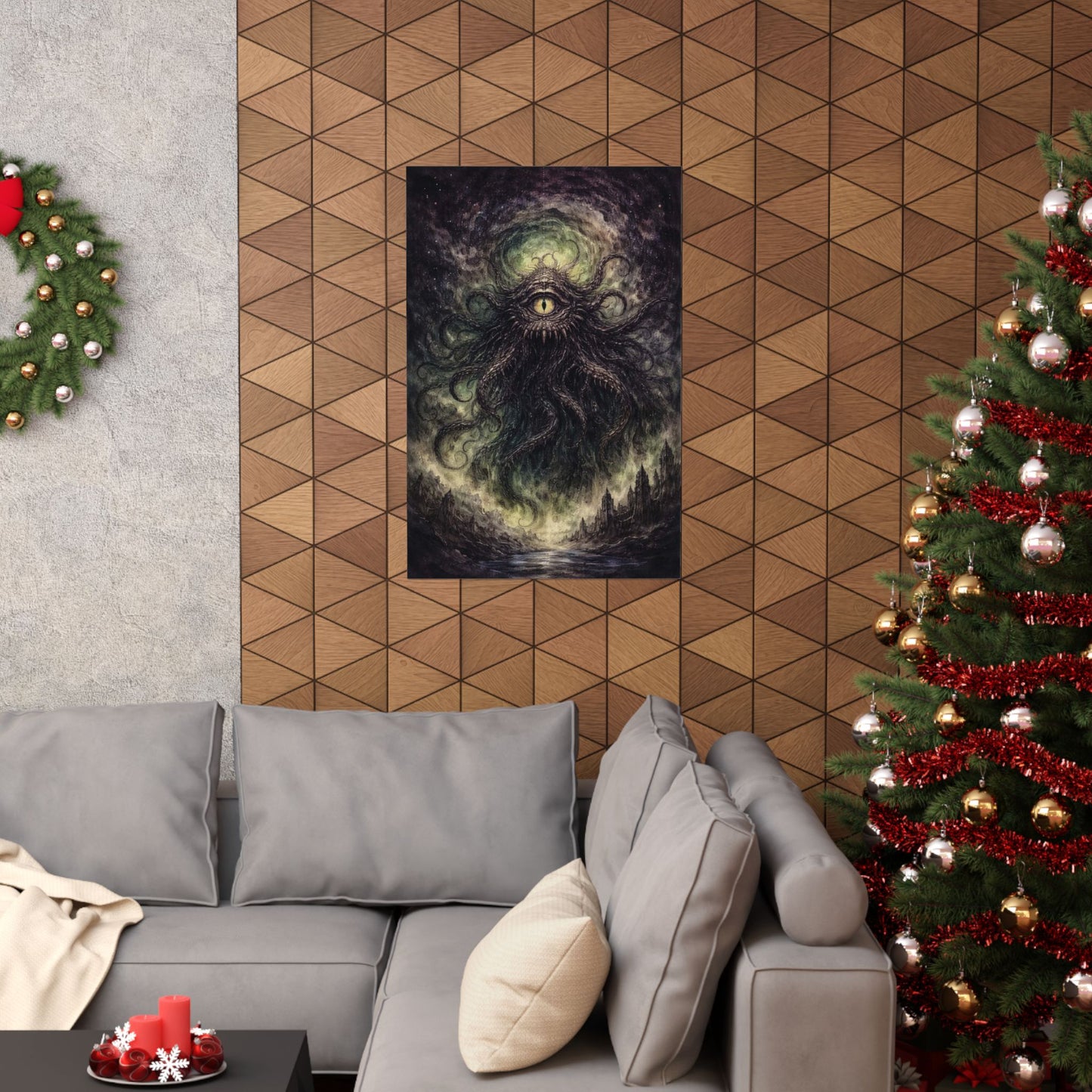 Cosmic Eye Horror Poster — Matte Vertical Lovecraft Tentacle Wall Art