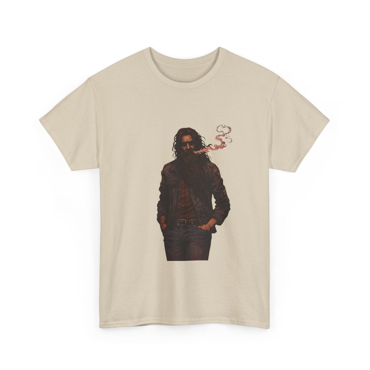 Graphic Tee — Vintage Leather Jacket Smoker Silhouette T-Shirt