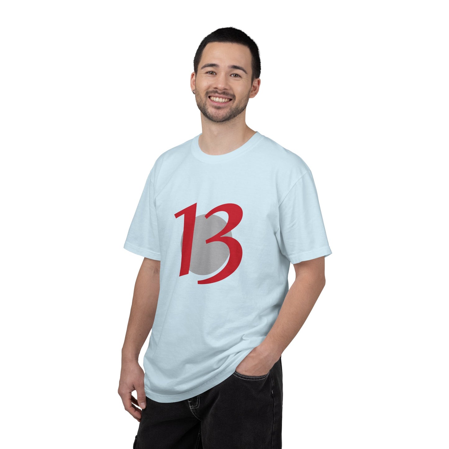 Lucky 13 Graphic T-Shirt — Bold Red Number 13 Tee
