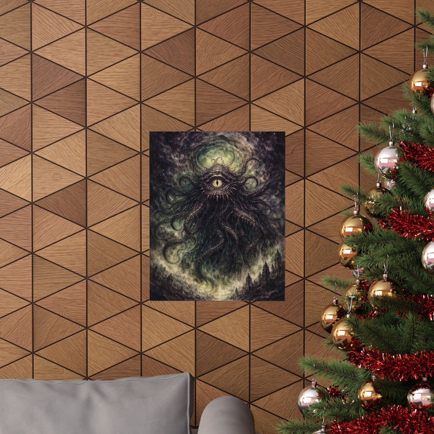 Cosmic Eye Horror Poster — Matte Vertical Lovecraft Tentacle Wall Art