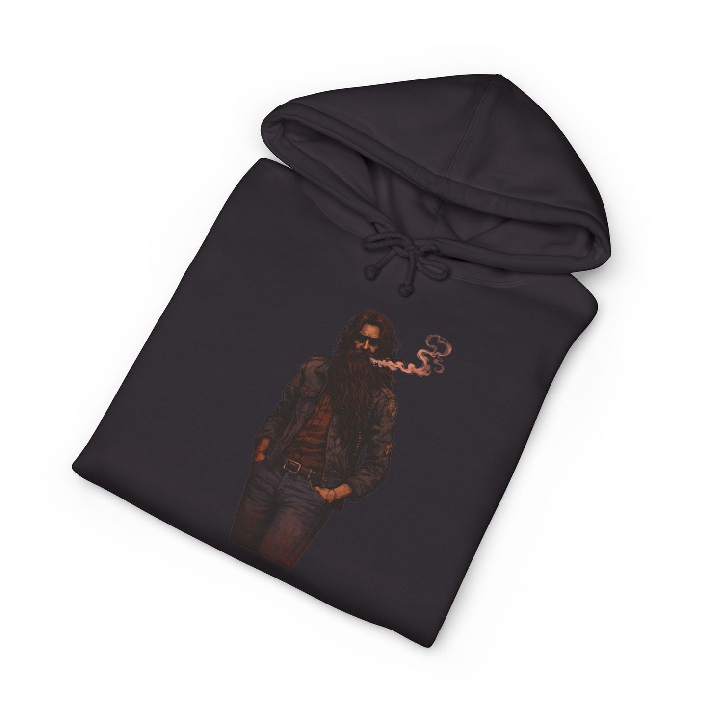 Hoodie - Smoky Noir Biker Graphic Hooded Sweatshirt
