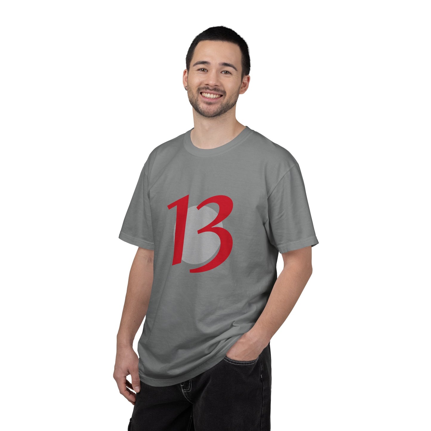 Lucky 13 Graphic T-Shirt — Bold Red Number 13 Tee