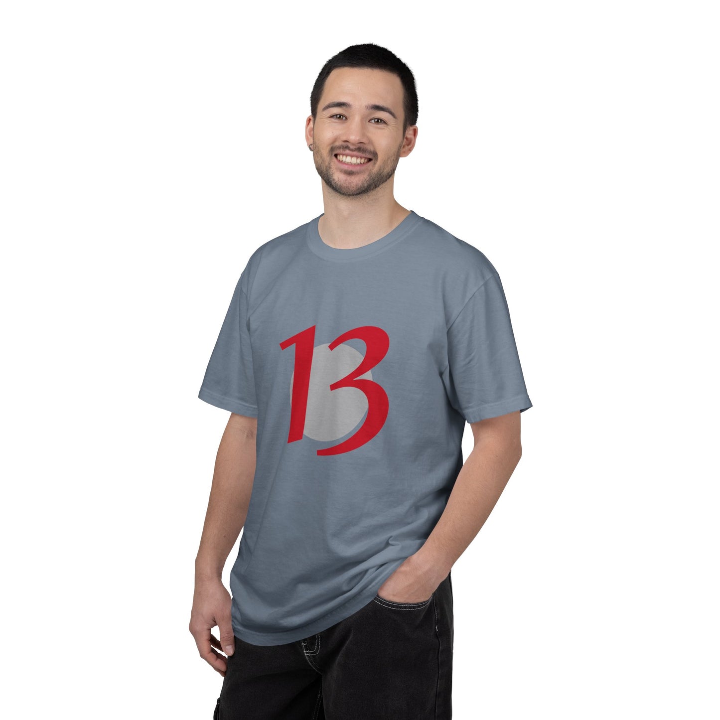 Lucky 13 Graphic T-Shirt — Bold Red Number 13 Tee