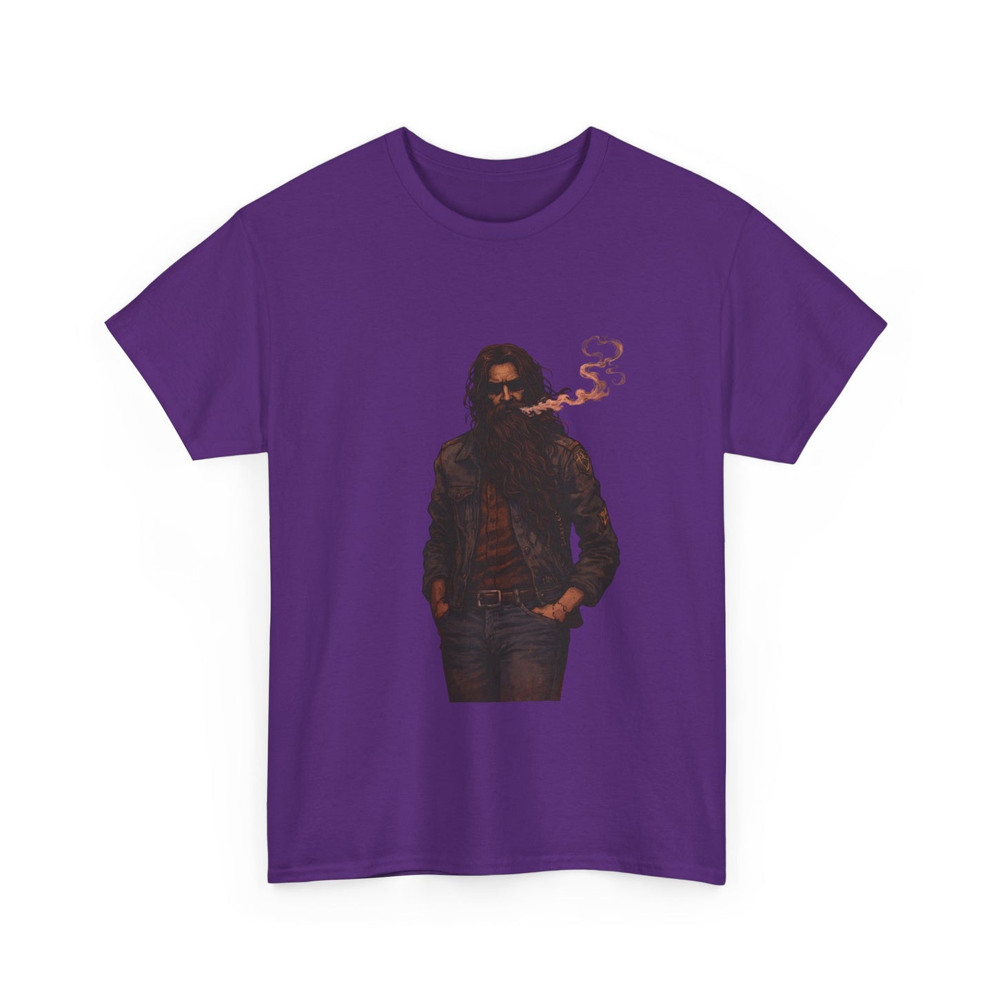 Graphic Tee — Vintage Leather Jacket Smoker Silhouette T-Shirt