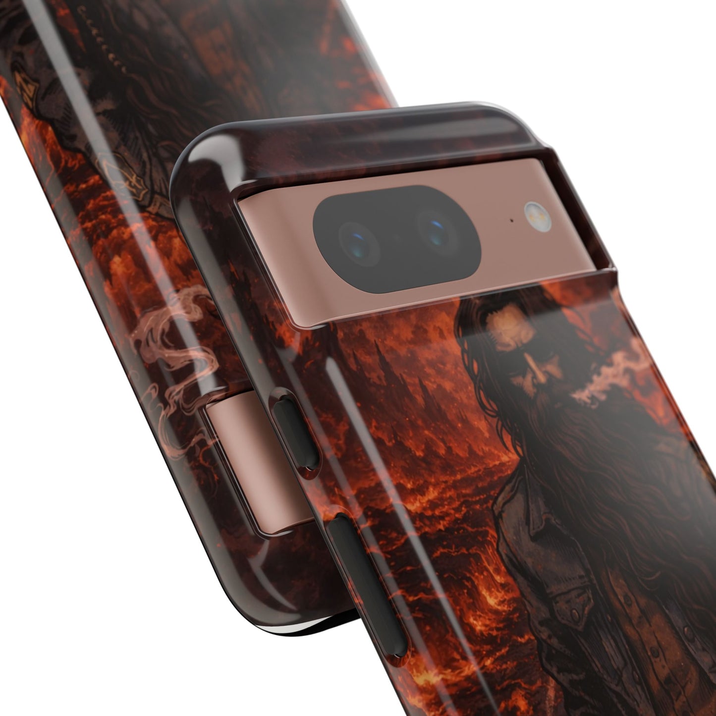 Rugged Beardman Phone Case — Smoky Lava Biker Design