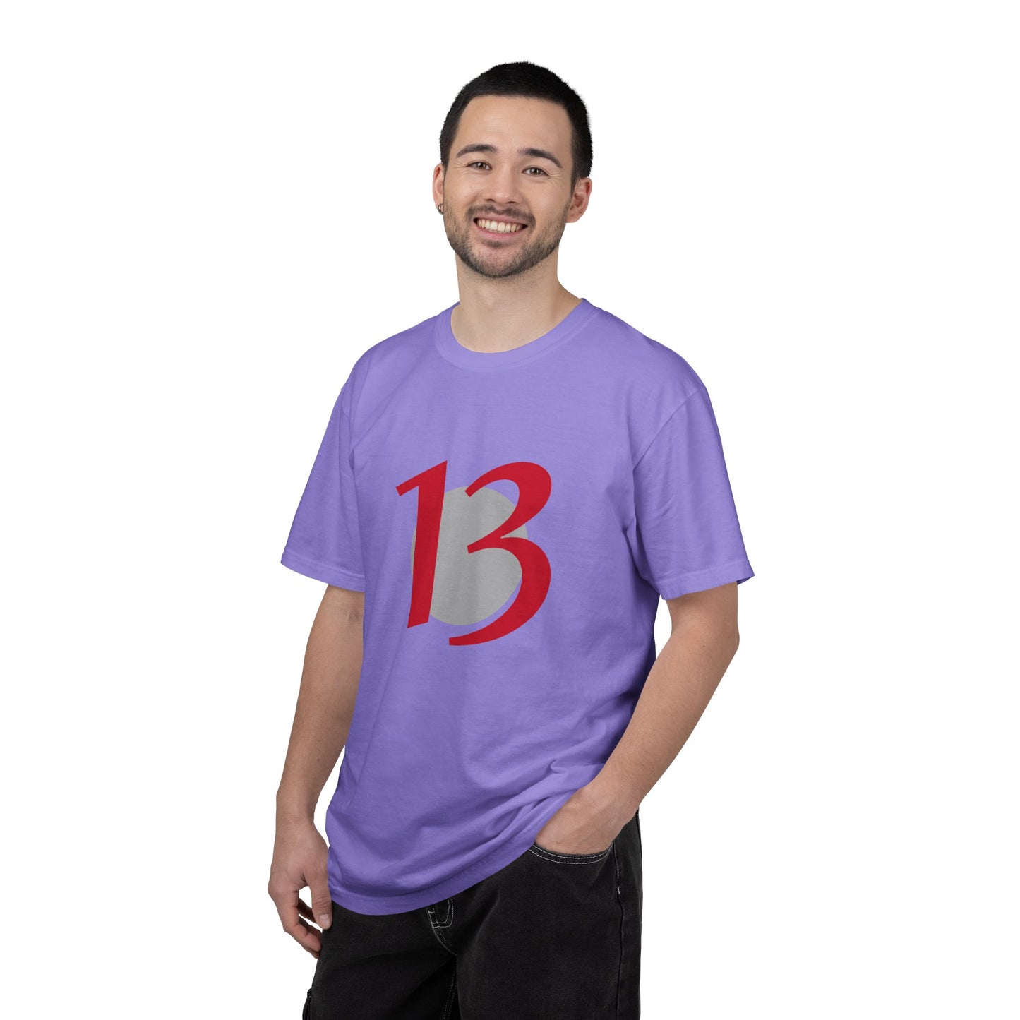 Lucky 13 Graphic T-Shirt — Bold Red Number 13 Tee