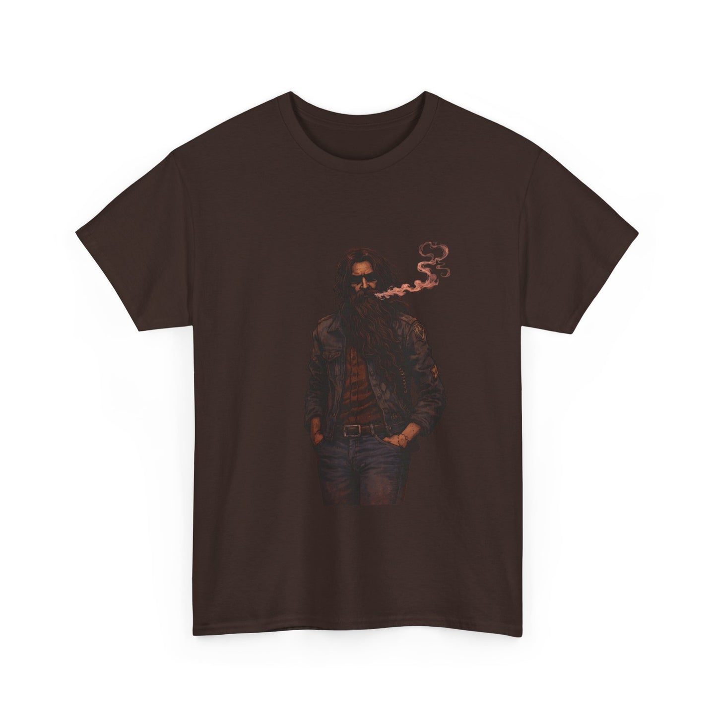 Graphic Tee — Vintage Leather Jacket Smoker Silhouette T-Shirt
