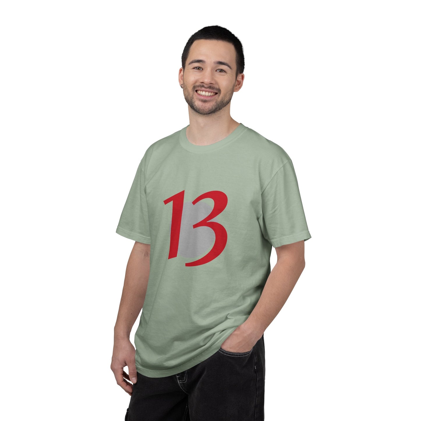Lucky 13 Graphic T-Shirt — Bold Red Number 13 Tee