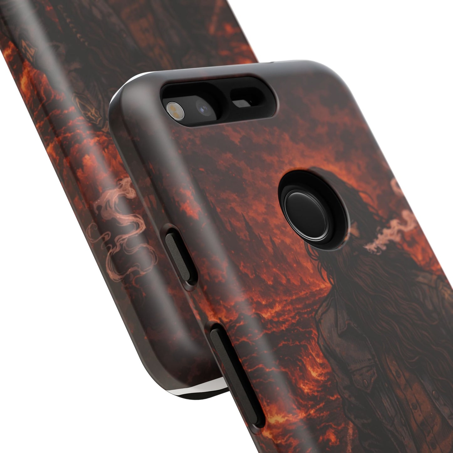Rugged Beardman Phone Case — Smoky Lava Biker Design
