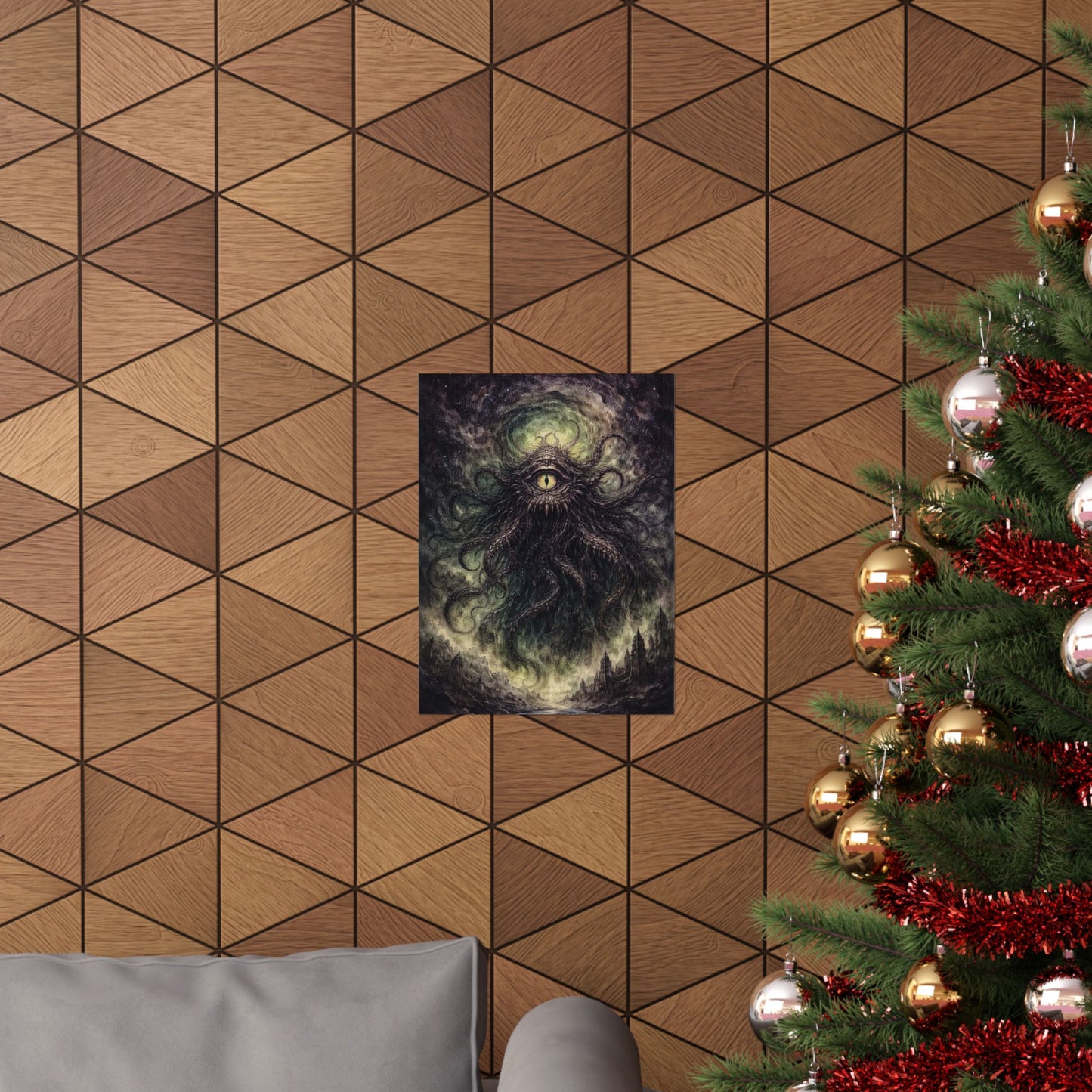 Cosmic Eye Horror Poster — Matte Vertical Lovecraft Tentacle Wall Art