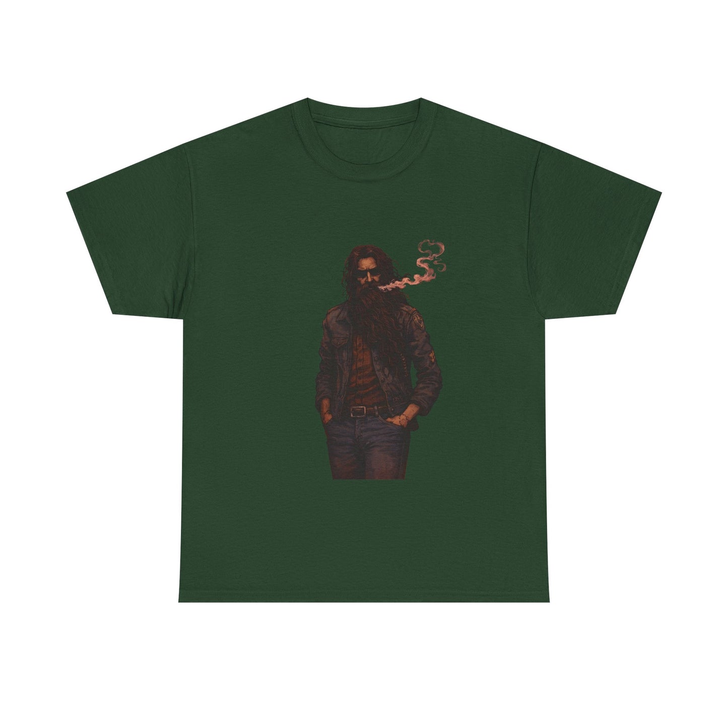 Graphic Tee — Vintage Leather Jacket Smoker Silhouette T-Shirt