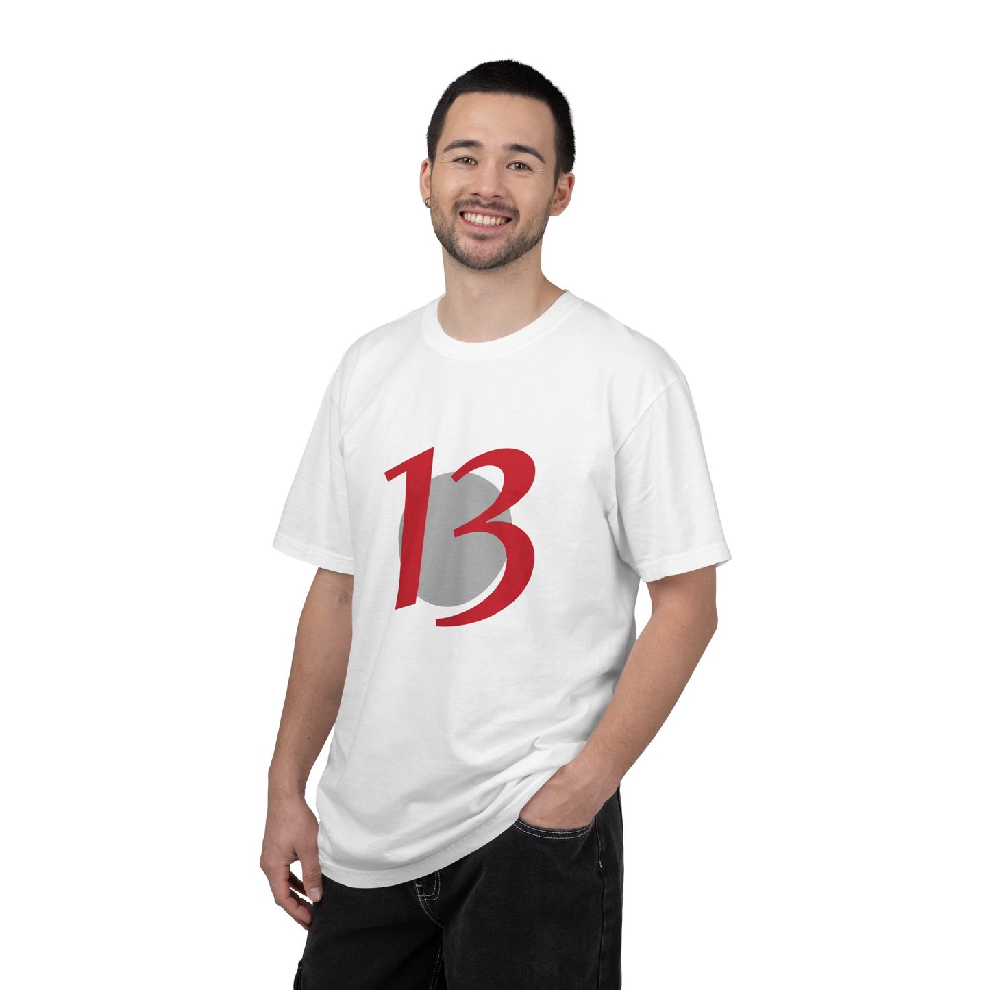 Lucky 13 Graphic T-Shirt — Bold Red Number 13 Tee