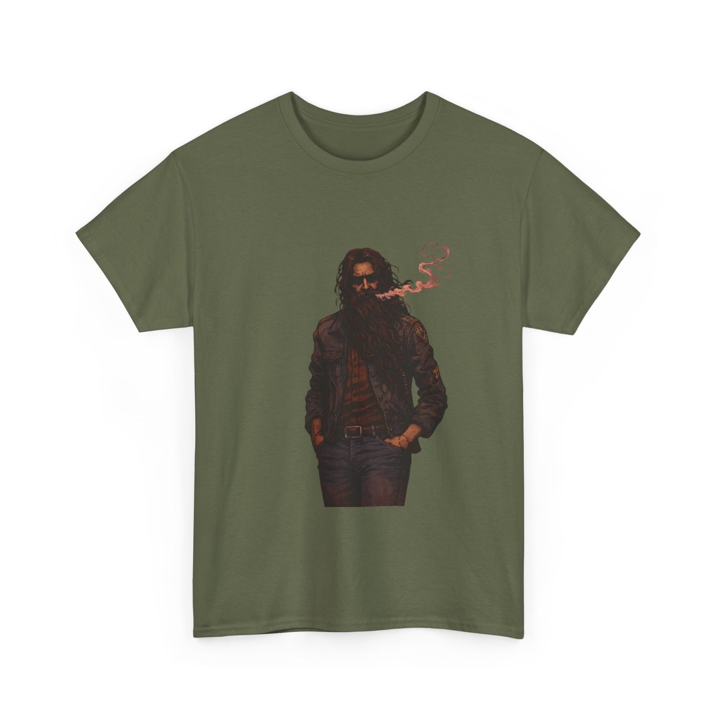 Graphic Tee — Vintage Leather Jacket Smoker Silhouette T-Shirt