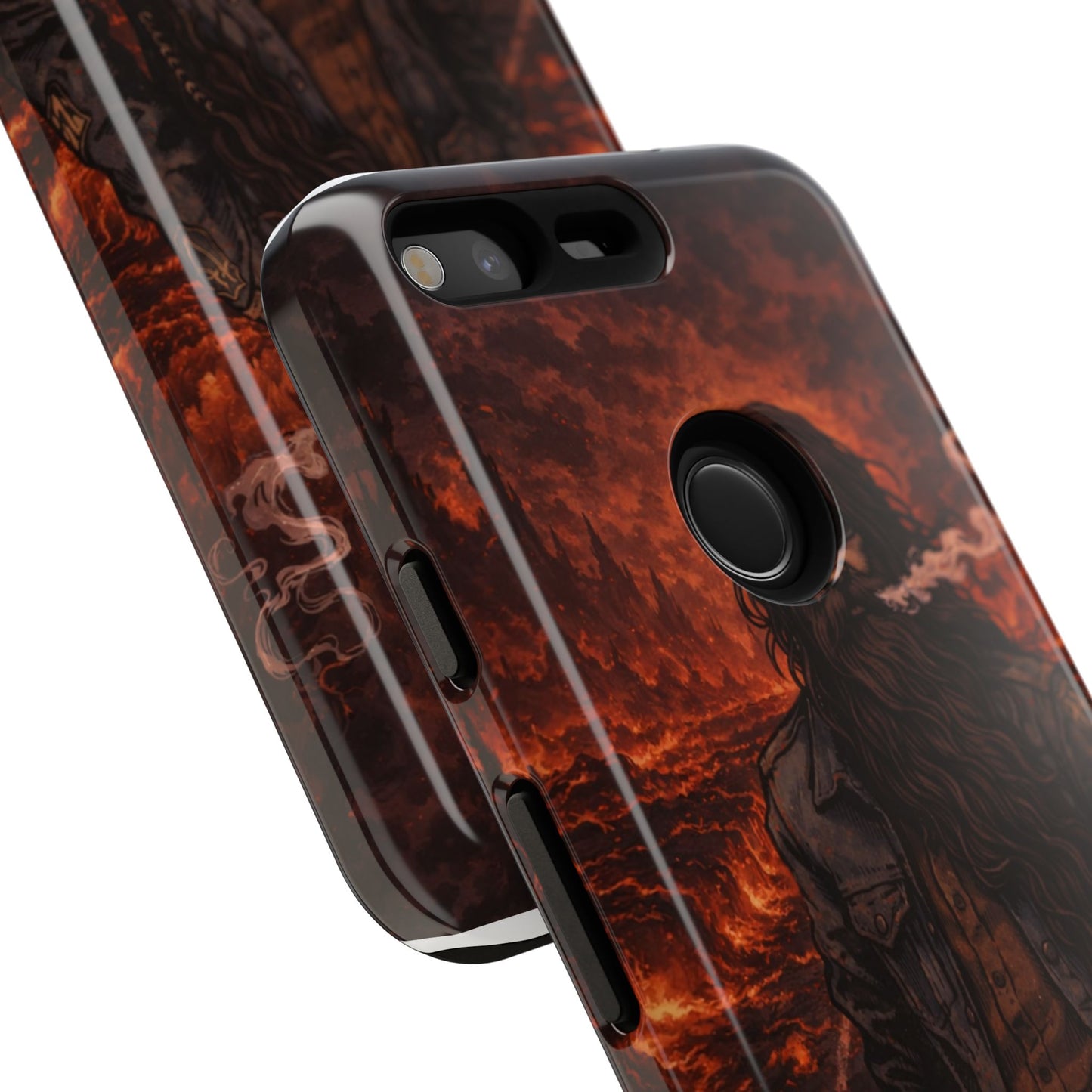 Rugged Beardman Phone Case — Smoky Lava Biker Design