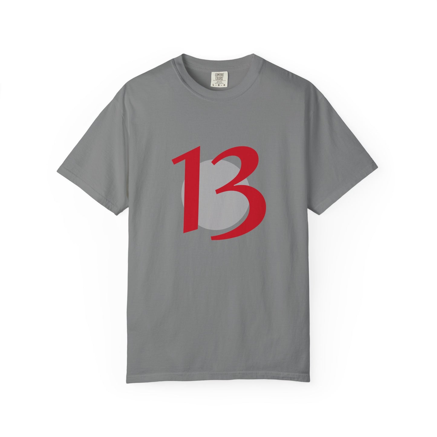 Lucky 13 Graphic T-Shirt — Bold Red Number 13 Tee