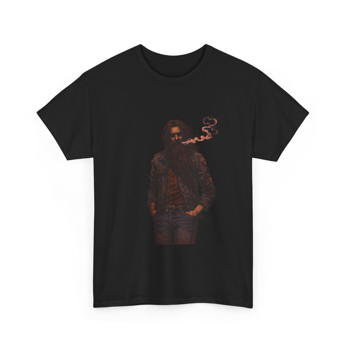 Graphic Tee — Vintage Leather Jacket Smoker Silhouette T-Shirt