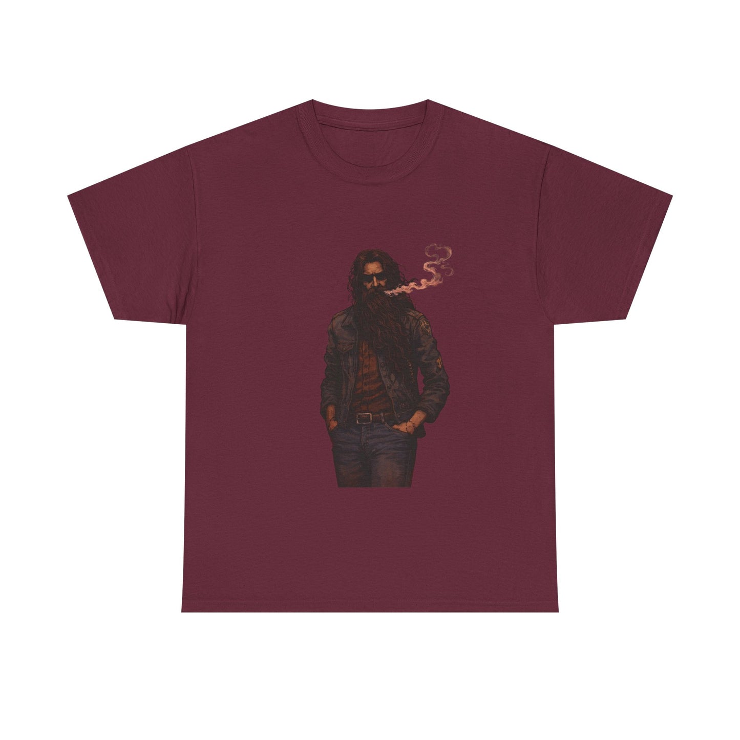 Graphic Tee — Vintage Leather Jacket Smoker Silhouette T-Shirt