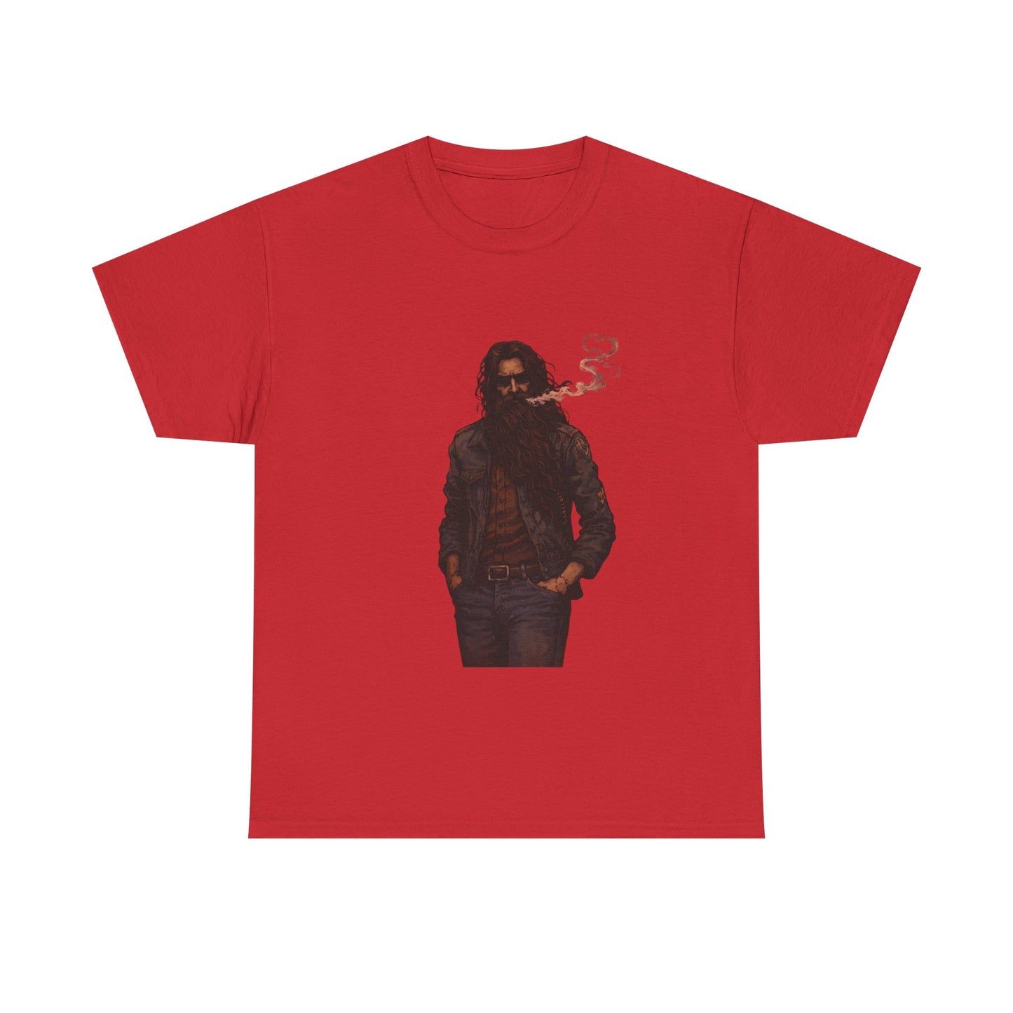Graphic Tee — Vintage Leather Jacket Smoker Silhouette T-Shirt