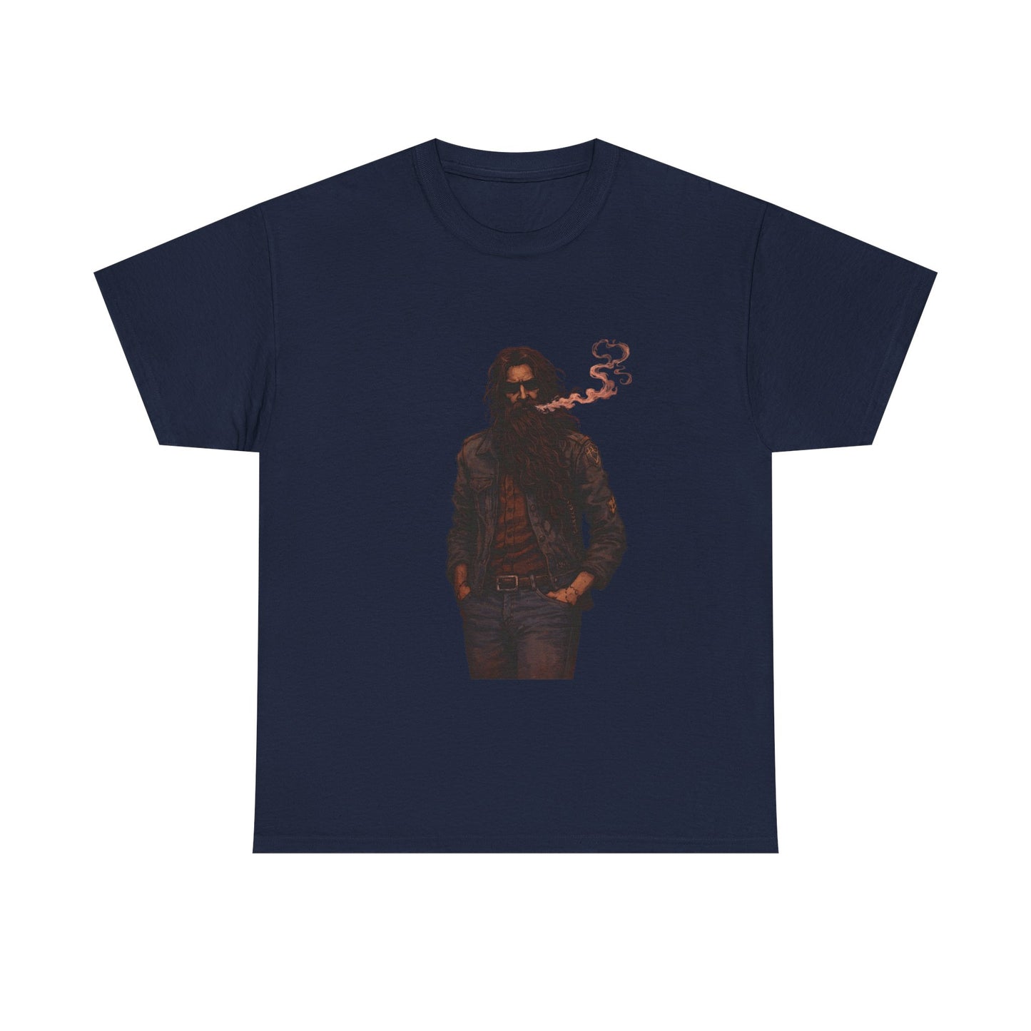 Graphic Tee — Vintage Leather Jacket Smoker Silhouette T-Shirt