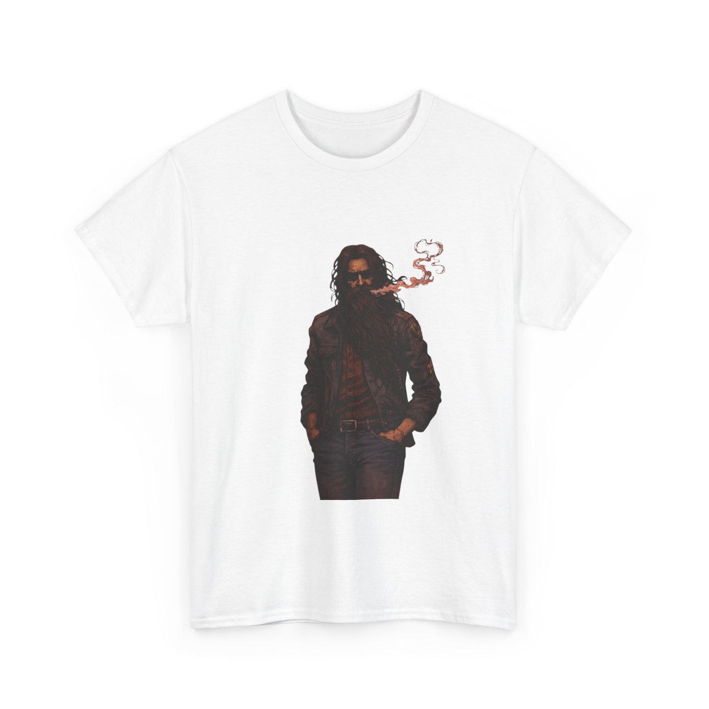 Graphic Tee — Vintage Leather Jacket Smoker Silhouette T-Shirt