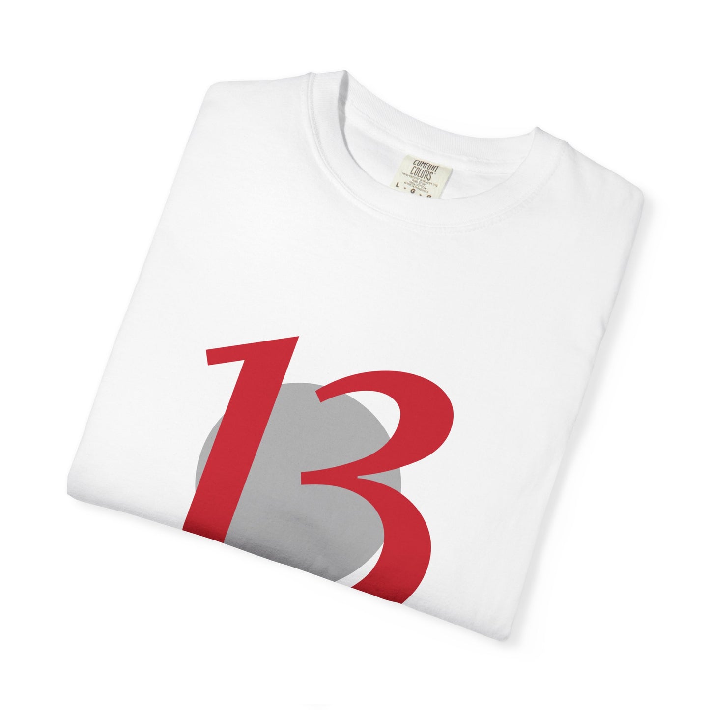 Lucky 13 Graphic T-Shirt — Bold Red Number 13 Tee