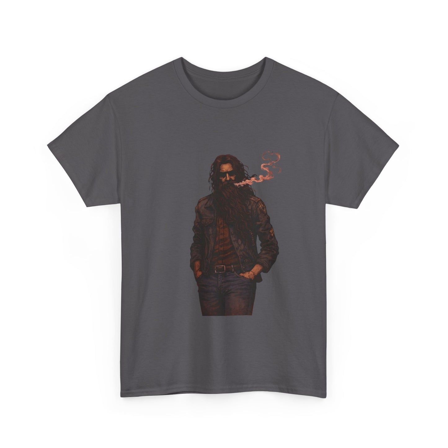 Graphic Tee — Vintage Leather Jacket Smoker Silhouette T-Shirt