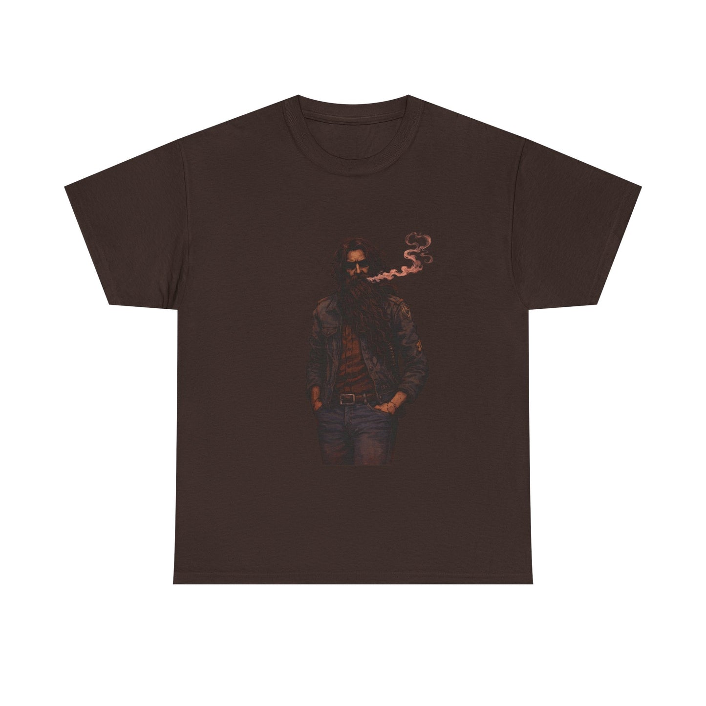 Graphic Tee — Vintage Leather Jacket Smoker Silhouette T-Shirt