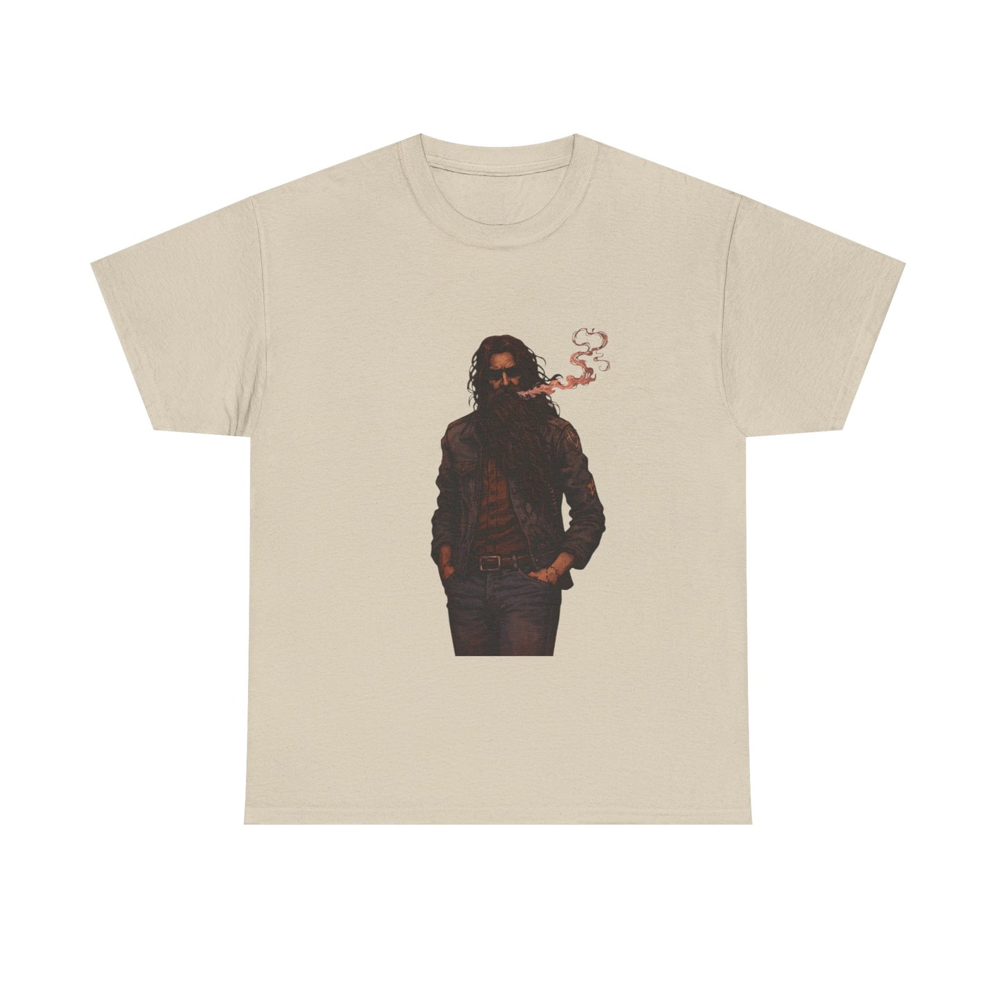 Graphic Tee — Vintage Leather Jacket Smoker Silhouette T-Shirt