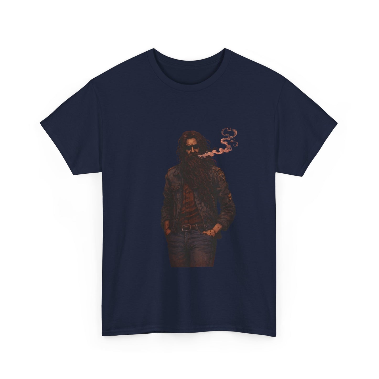 Graphic Tee — Vintage Leather Jacket Smoker Silhouette T-Shirt