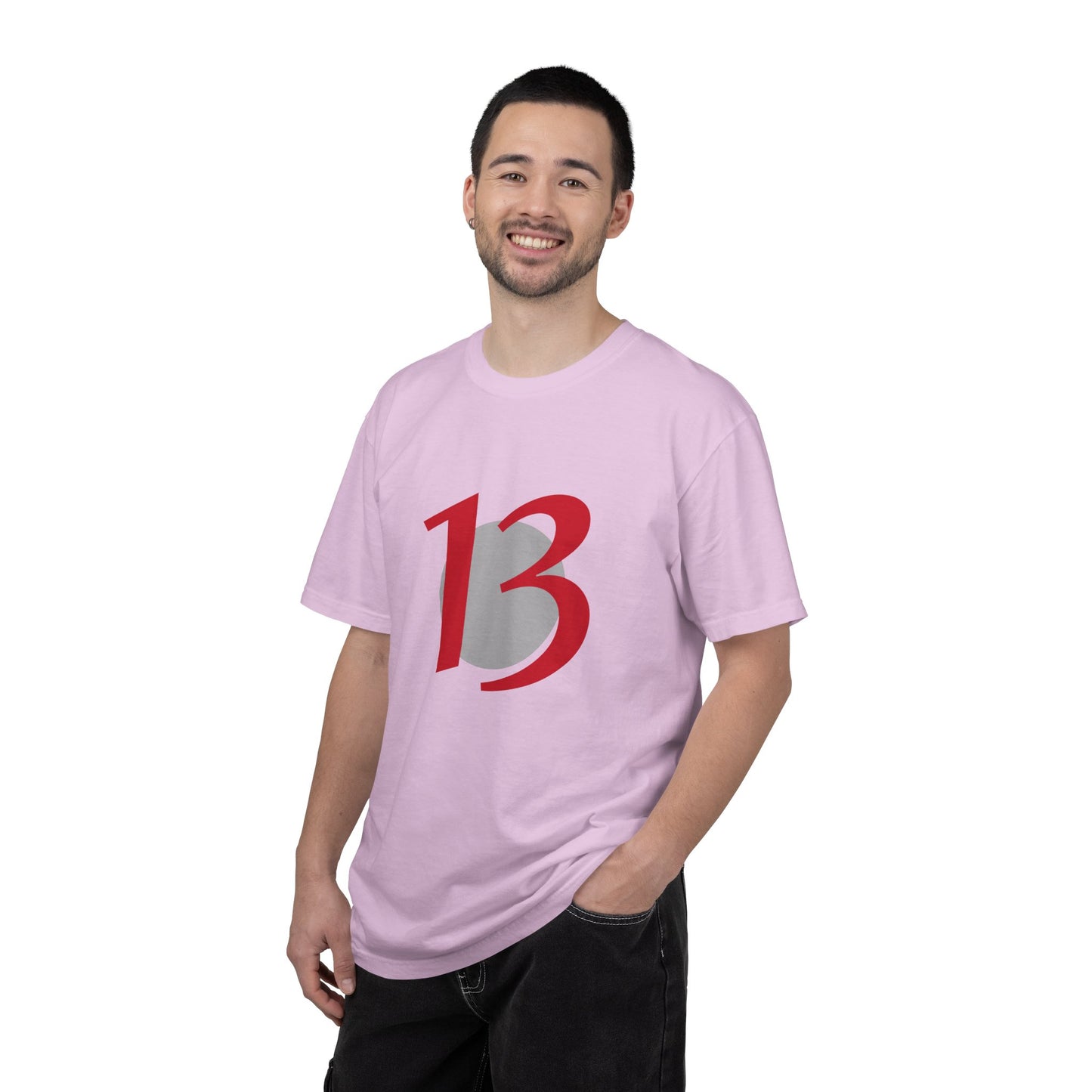 Lucky 13 Graphic T-Shirt — Bold Red Number 13 Tee
