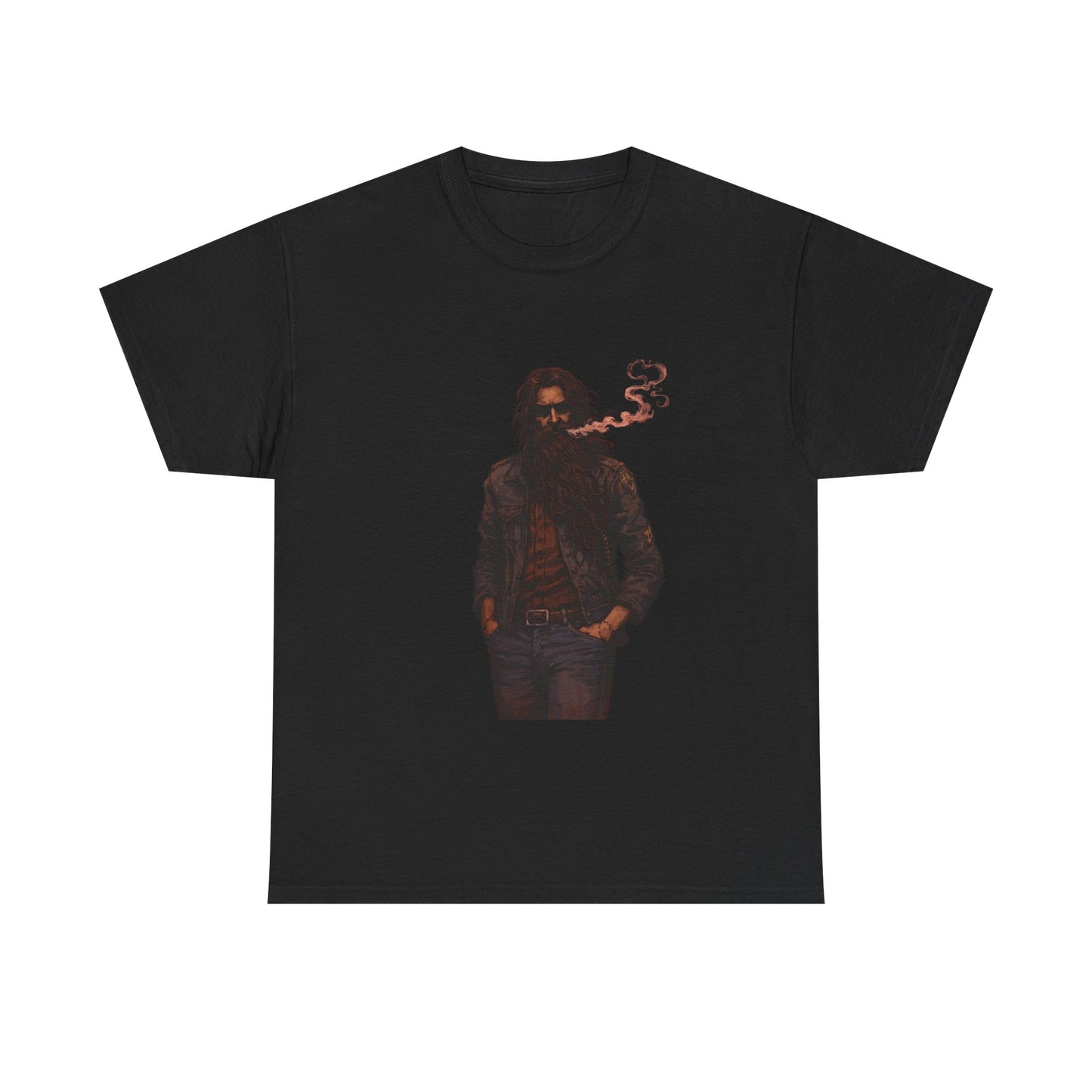 Graphic Tee — Vintage Leather Jacket Smoker Silhouette T-Shirt