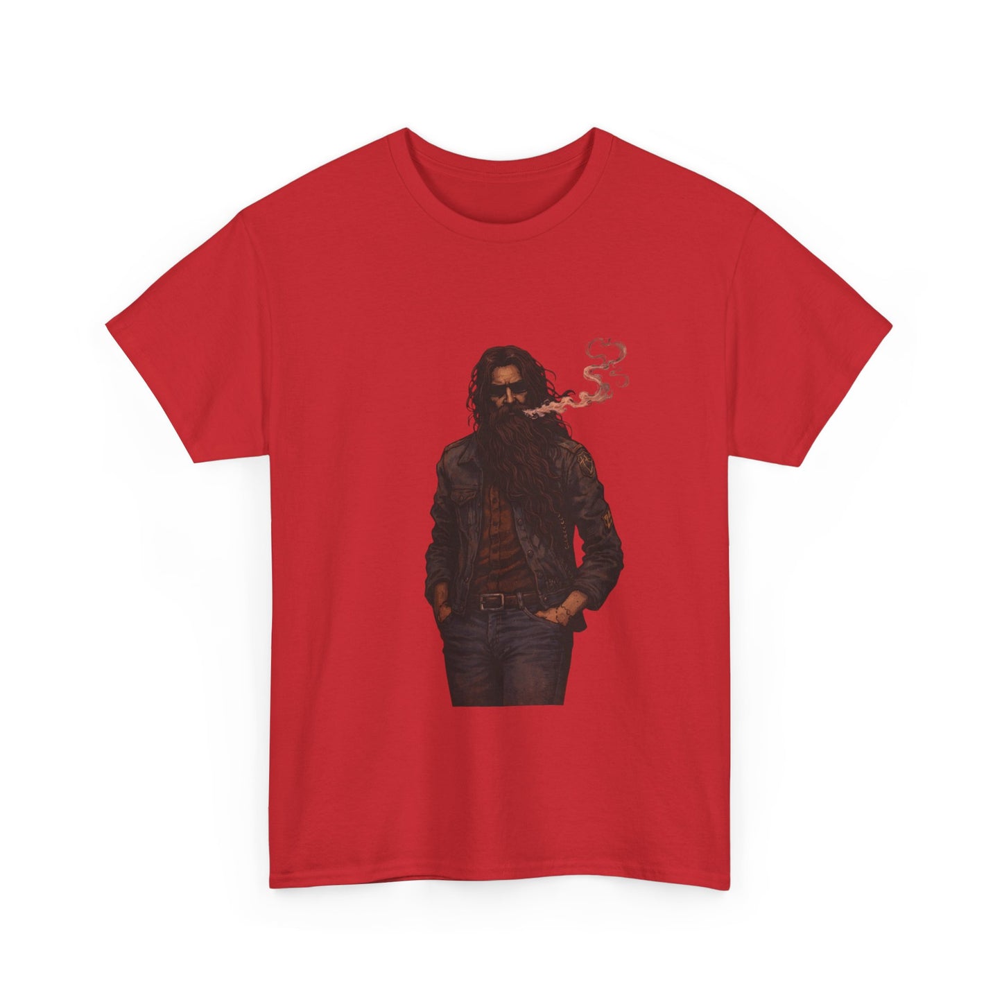 Graphic Tee — Vintage Leather Jacket Smoker Silhouette T-Shirt