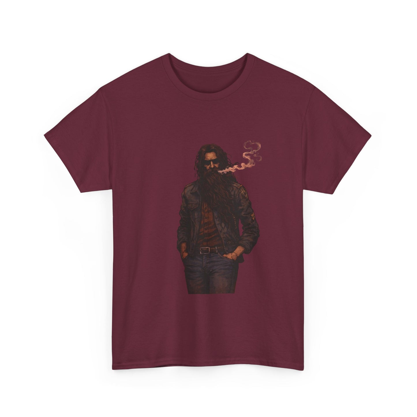 Graphic Tee — Vintage Leather Jacket Smoker Silhouette T-Shirt