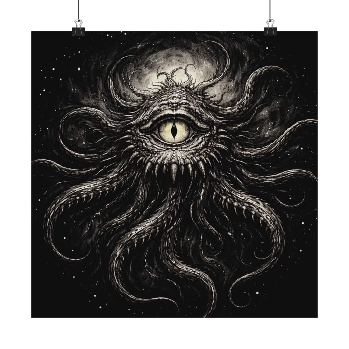 Cosmic Eye Art Poster — Matte Horror Tentacle Wall Print