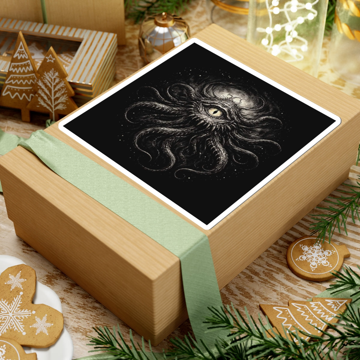 Cosmic Eye Sticker — Dark Lovecraftian Tentacle Kiss-Cut Decal