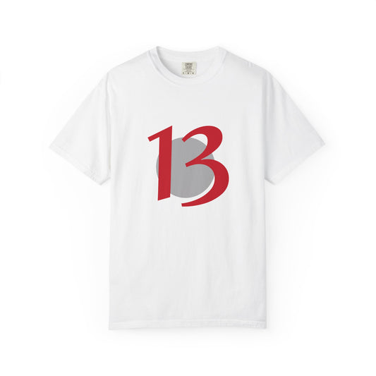 Lucky 13 Graphic T-Shirt — Bold Red Number 13 Tee