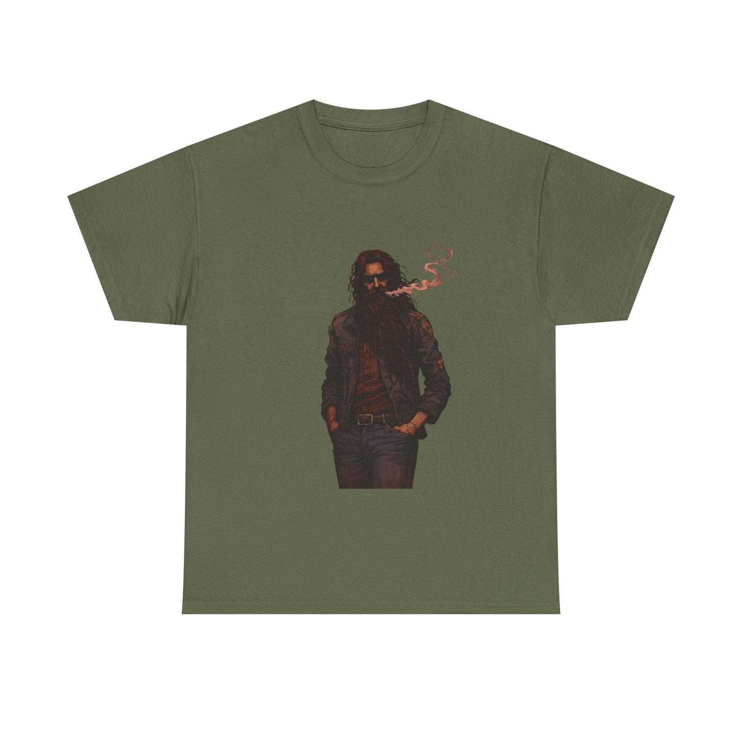 Graphic Tee — Vintage Leather Jacket Smoker Silhouette T-Shirt